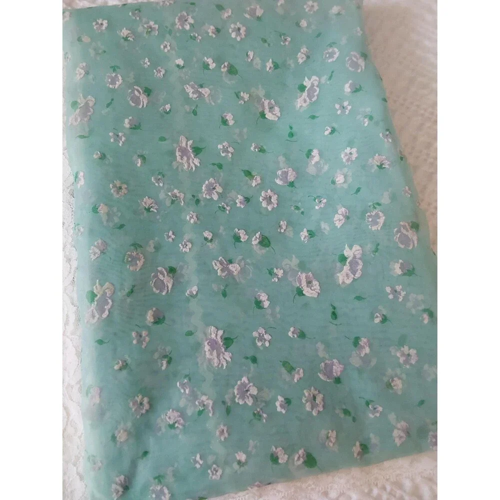 Vintage Organza Tablecloth Small Hand Stitched Trim